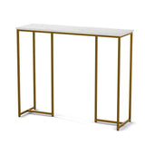 Side Tables: Artiss Console Table Marble Effect White&Gold
