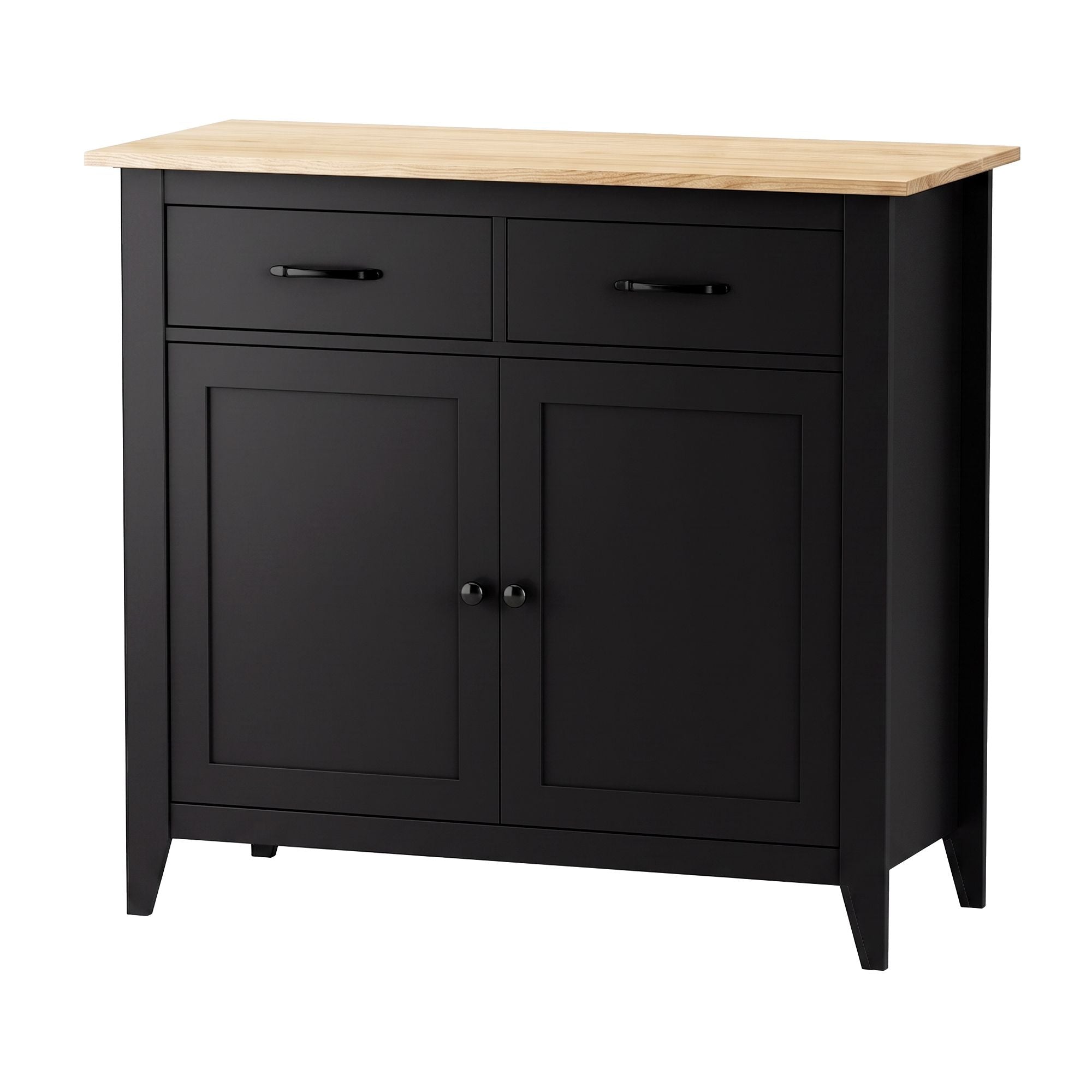 Artiss Buffet Sideboard Cabinet Kitchen Storage Cupboard Pantry 2 Drawers Black