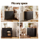 Artiss Buffet Sideboard Cabinet Kitchen Storage Cupboard Pantry 2 Drawers Black