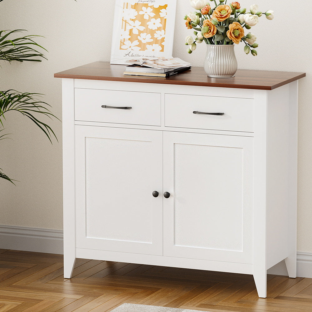 Buffets & Sideboards: Artiss Buffet Sideboard Storage Cabinet Kitchen Cupboard Hallway 2 Drawers White