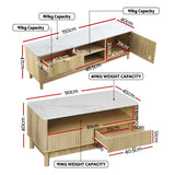 Beds & Bed Frames: Artiss TV Unit & Coffee Table Set Storage Drawers Pine