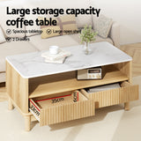 Beds & Bed Frames: Artiss TV Unit & Coffee Table Set Storage Drawers Pine