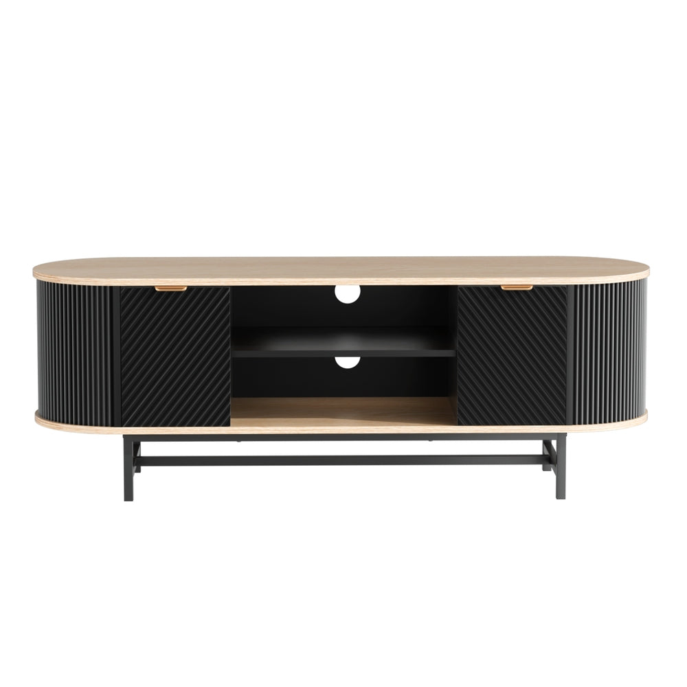 TV Units: Artiss TV Unit Entertainment Unit Storage Cabinet Black Pine