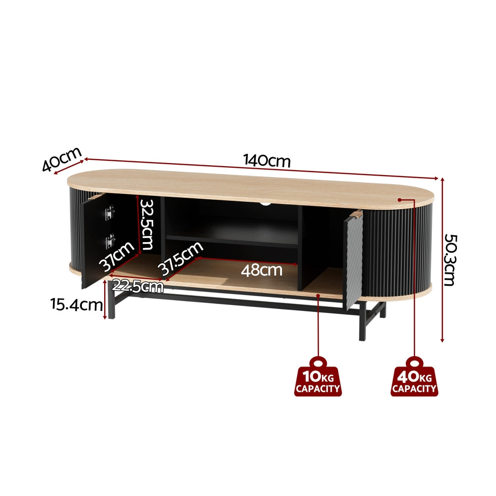 TV Units: Artiss TV Unit Entertainment Unit Storage Cabinet Black Pine