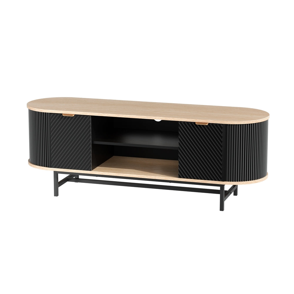TV Units: Artiss TV Unit Entertainment Unit Storage Cabinet Black Pine