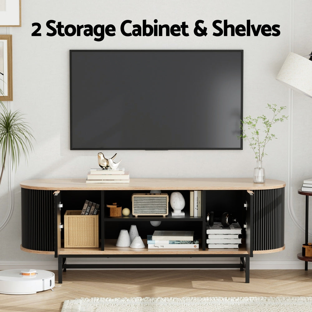 TV Units: Artiss TV Unit Entertainment Unit Storage Cabinet Black Pine