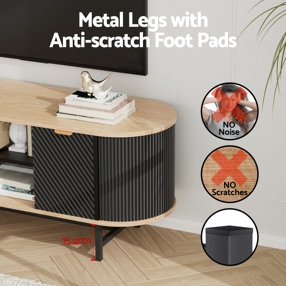TV Units: Artiss TV Unit Entertainment Unit Storage Cabinet Black Pine