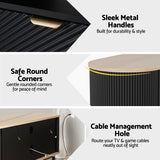 Artiss TV Unit Entertainment Unit Storage Cabinet Black Pine