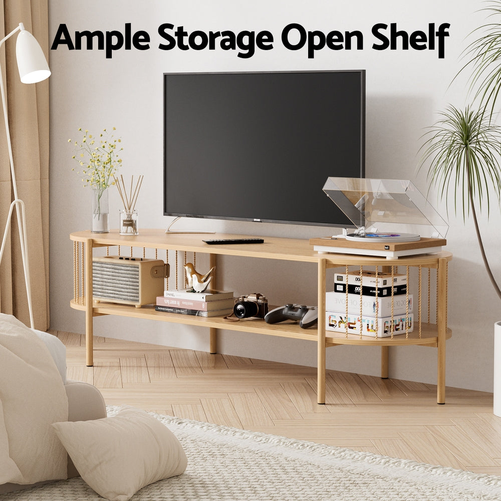 TV Units: Artiss TV Unit Entertainment Unit Storage Shelf 148cm Pine