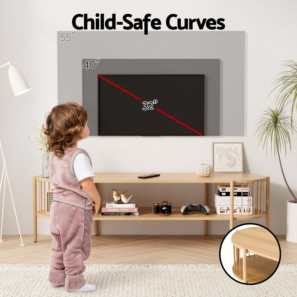 TV Units: Artiss TV Unit Entertainment Unit Storage Shelf 148cm Pine