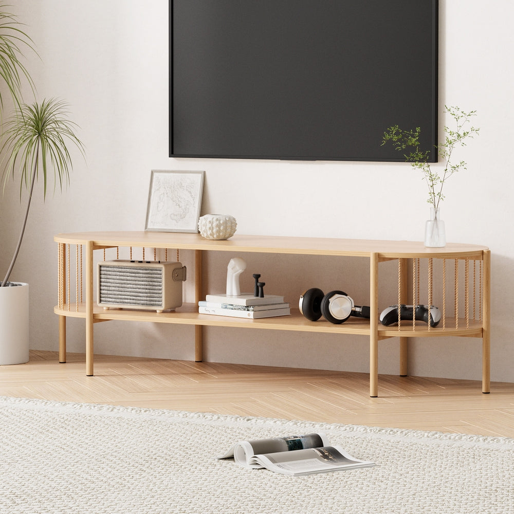 TV Units: Artiss TV Unit Entertainment Unit Storage Shelf 148cm Pine
