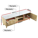 Artiss TV Unit Entertainment Unit Storage Drawer Shelf 150cm Pine