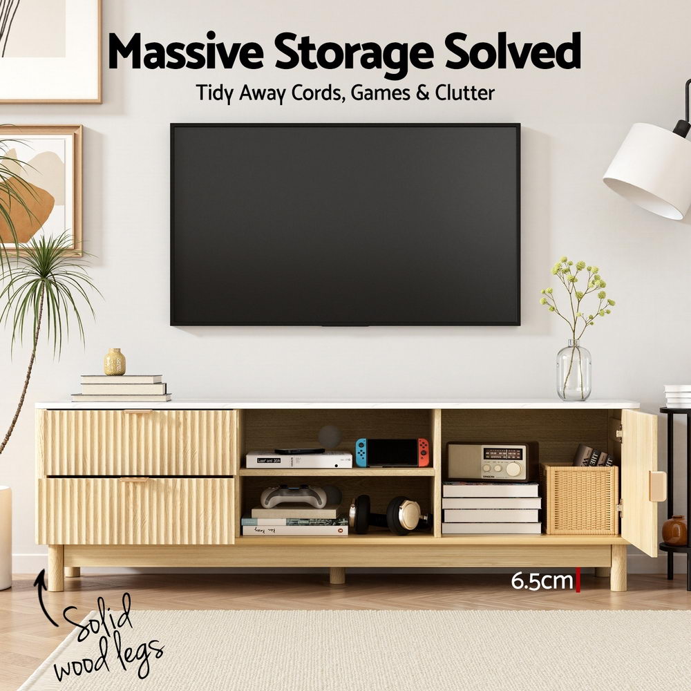 TV Units: Artiss TV Unit Entertainment Unit Storage Drawer Shelf 150cm Pine