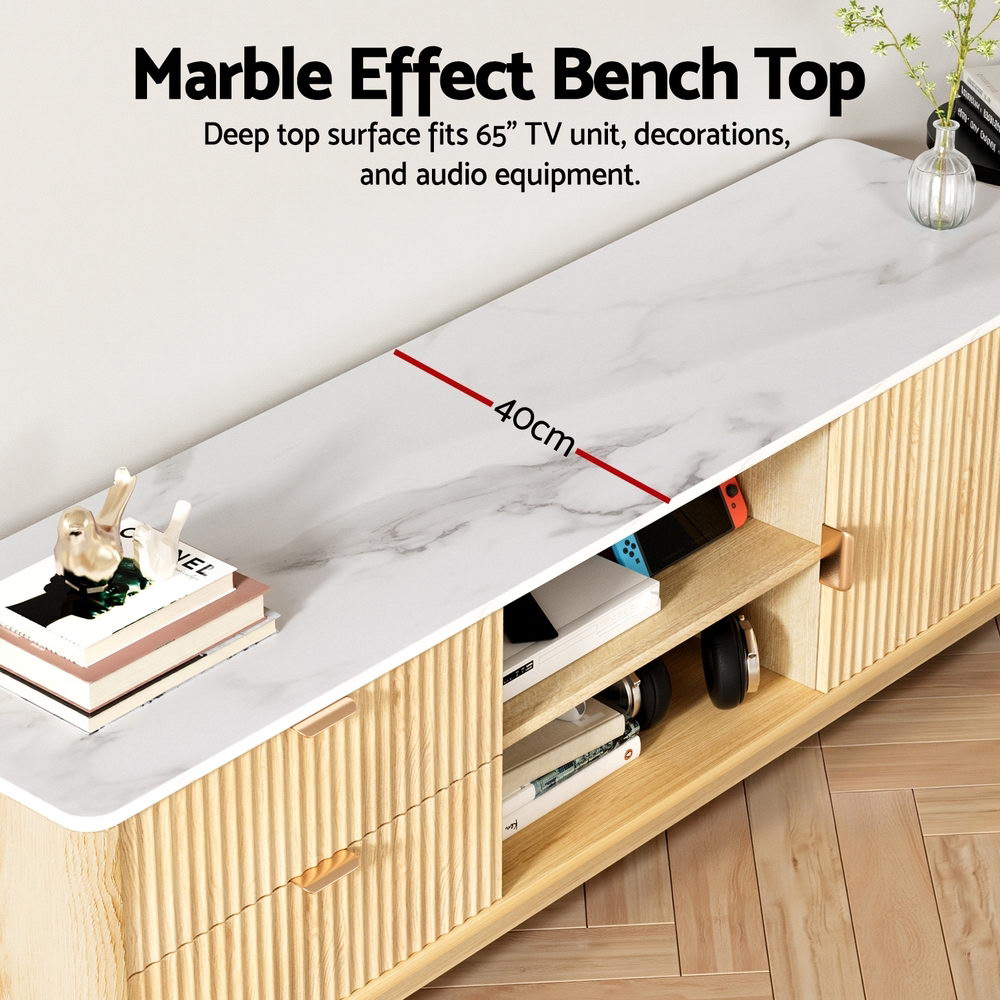TV Units: Artiss TV Unit Entertainment Unit Storage Drawer Shelf 150cm Pine