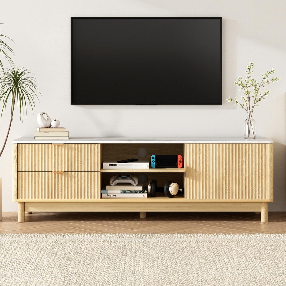 TV Units: Artiss TV Unit Entertainment Unit Storage Drawer Shelf 150cm Pine
