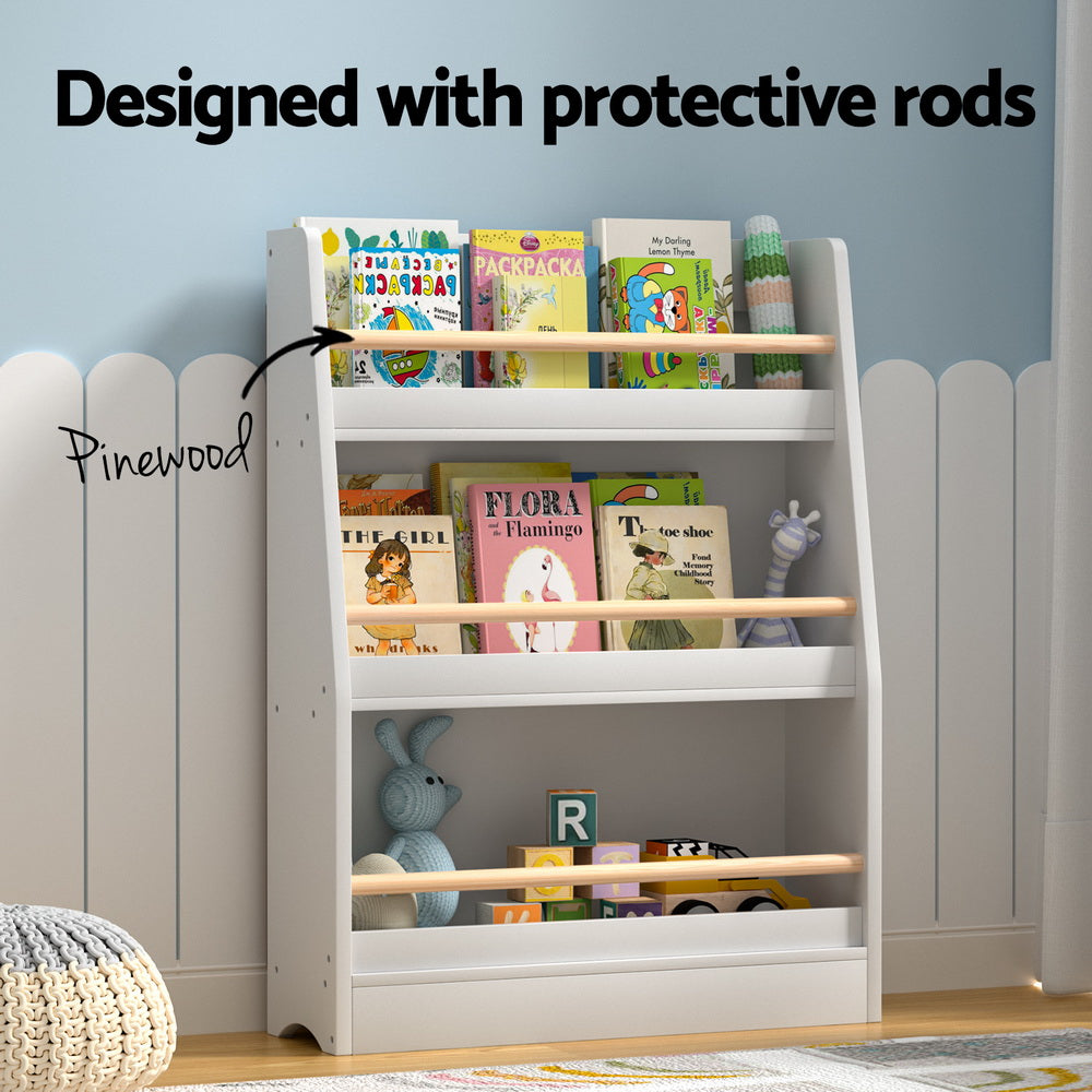 Kid's Bookcases & Shelves: Keezi Kids Bookshelf 3 Tiers Storage Children Bookcase Organiser Display Shelf