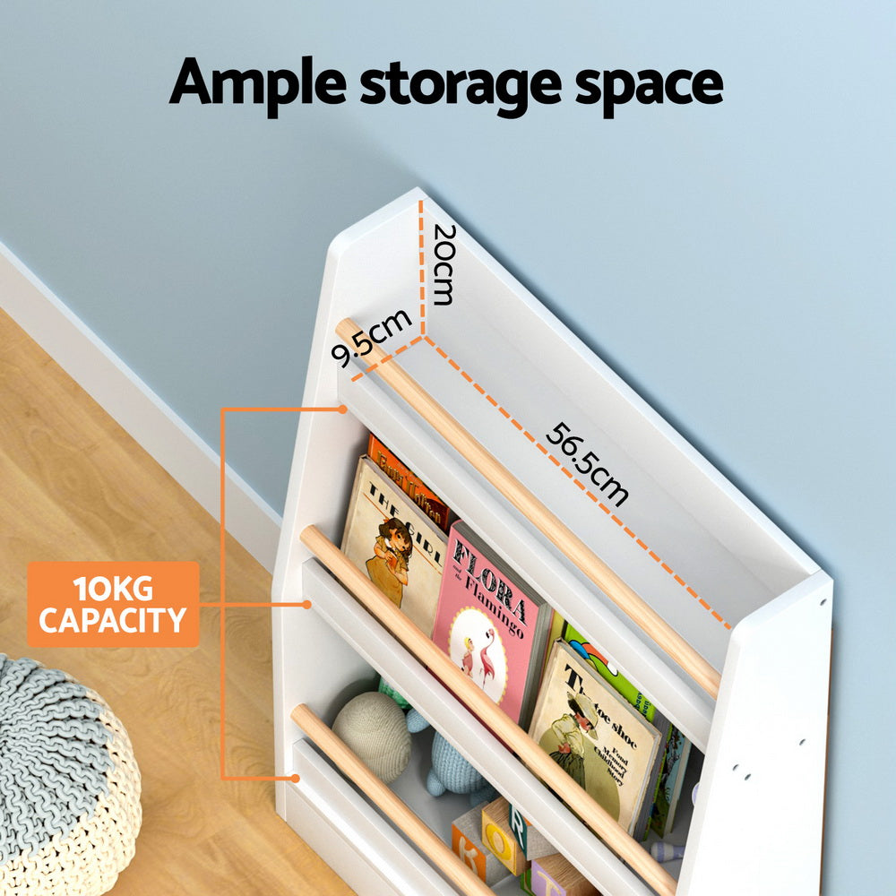 Kid's Bookcases & Shelves: Keezi Kids Bookshelf 3 Tiers Storage Children Bookcase Organiser Display Shelf