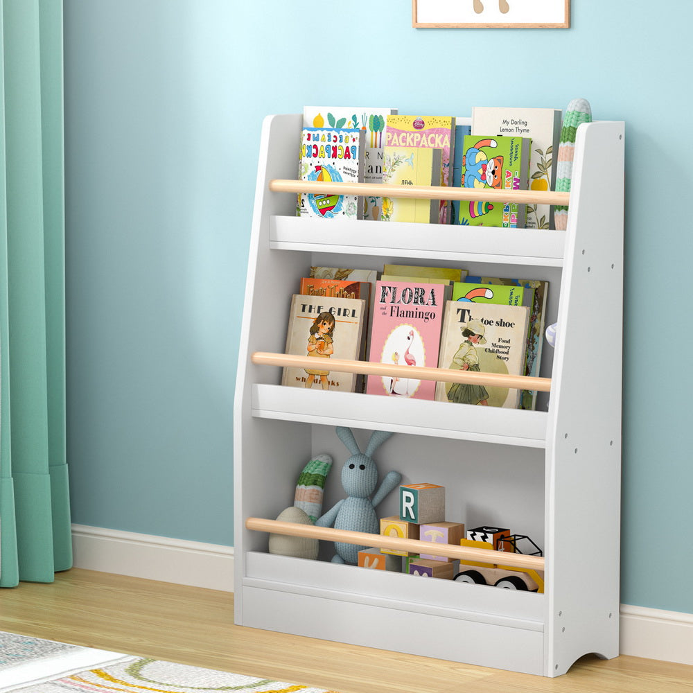 Kid's Bookcases & Shelves: Keezi Kids Bookshelf 3 Tiers Storage Children Bookcase Organiser Display Shelf