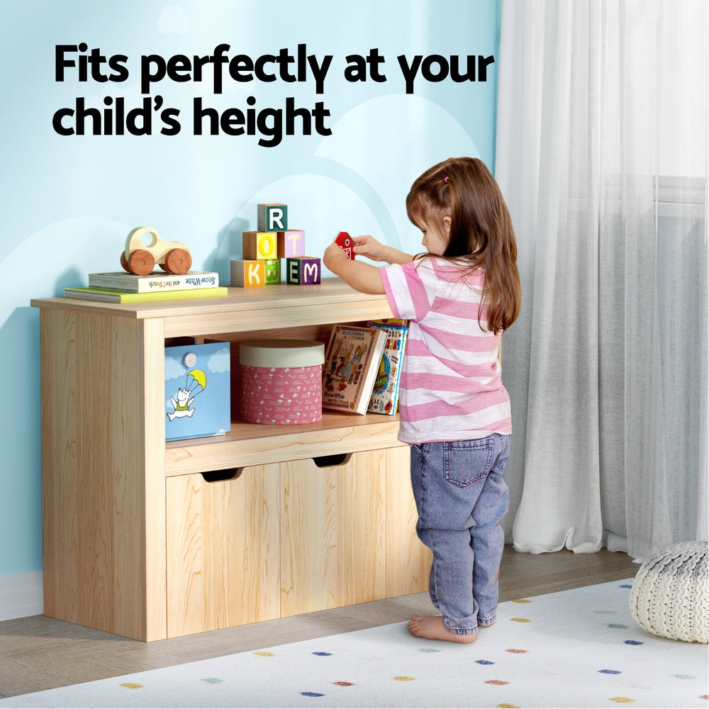 Bookcases & Shelves: Keezi Kids Bookshelf 3 Drawers Storage Children Bookcase Toy Organiser Display Wooden