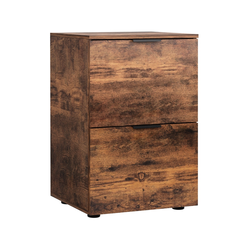 Storage Cabinets: Artiss Filing Cabinet Files Storage Office Shelves File Organiser Rustic Brown 2 Drawer
