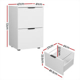 Artiss Filing Cabinet Files Storage Office Shelves File Organiser White 2 Drawer