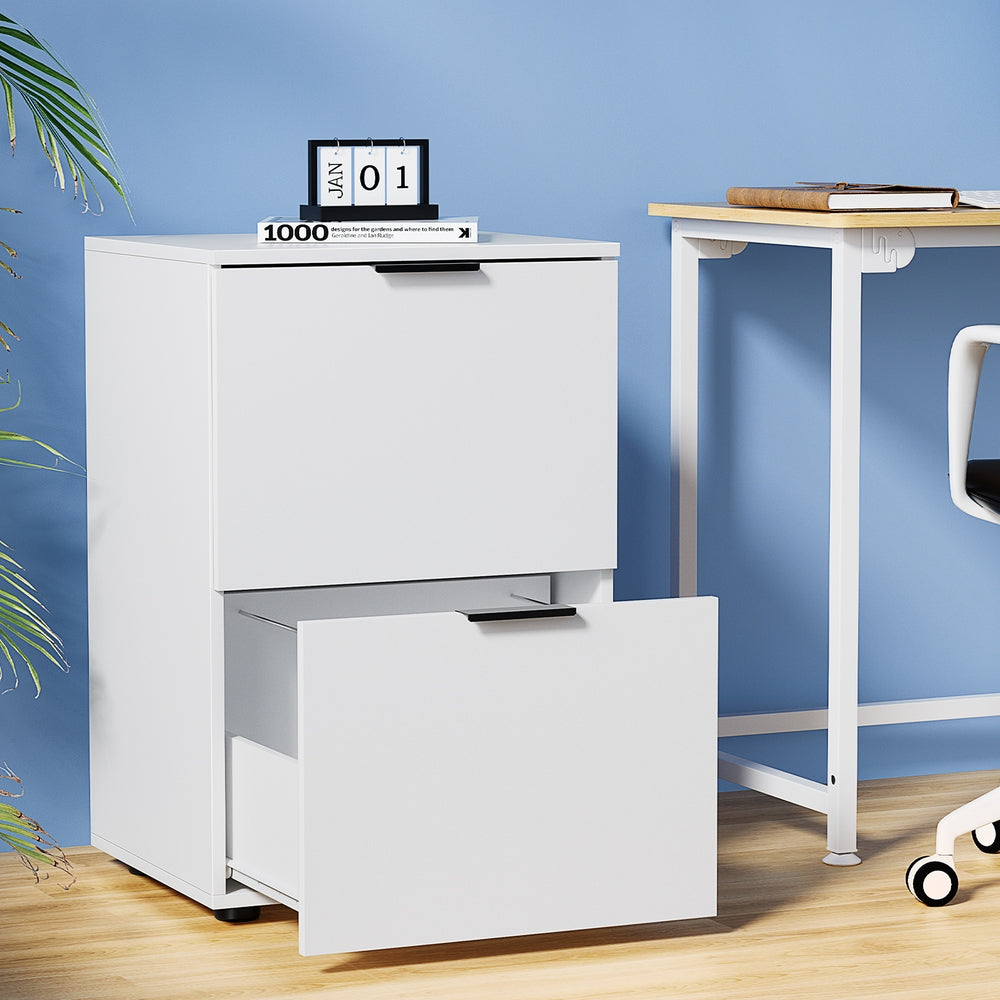 Filing & Organisation: Artiss Filing Cabinet Files Storage Office Shelves File Organiser White 2 Drawer