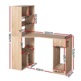 Artiss Computer Desk Bookshelf Drawer Cabinet Oak 120CM
