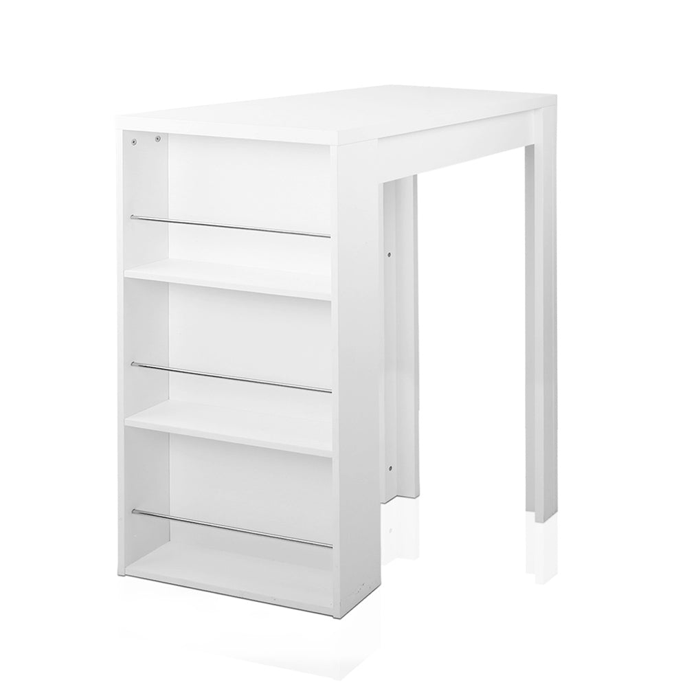 Bookcases & Shelves: Artiss Bar Table 3-tier Storage Shelves White