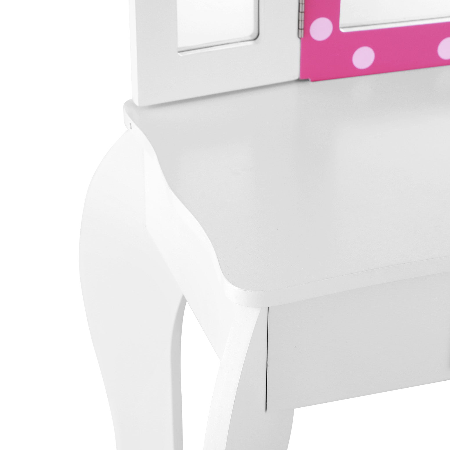 Kid's Dressers, Cupboards & Wardrobes: Keezi Kids Dressing Table Vanity Makeup Chair Set Wooden 3 Mirror Drawer Pink