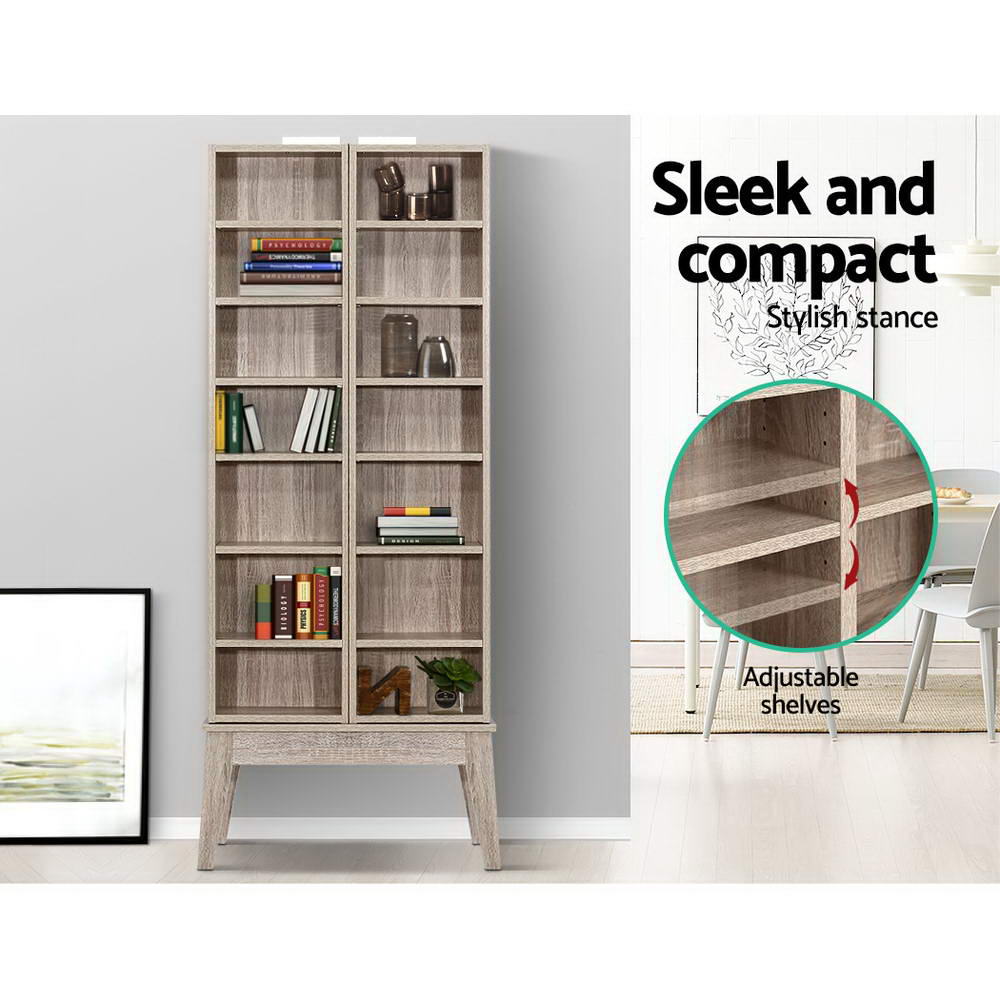 Bookcases & Shelves: Artiss Bookshelf CD Storage Rack - BERG Oak