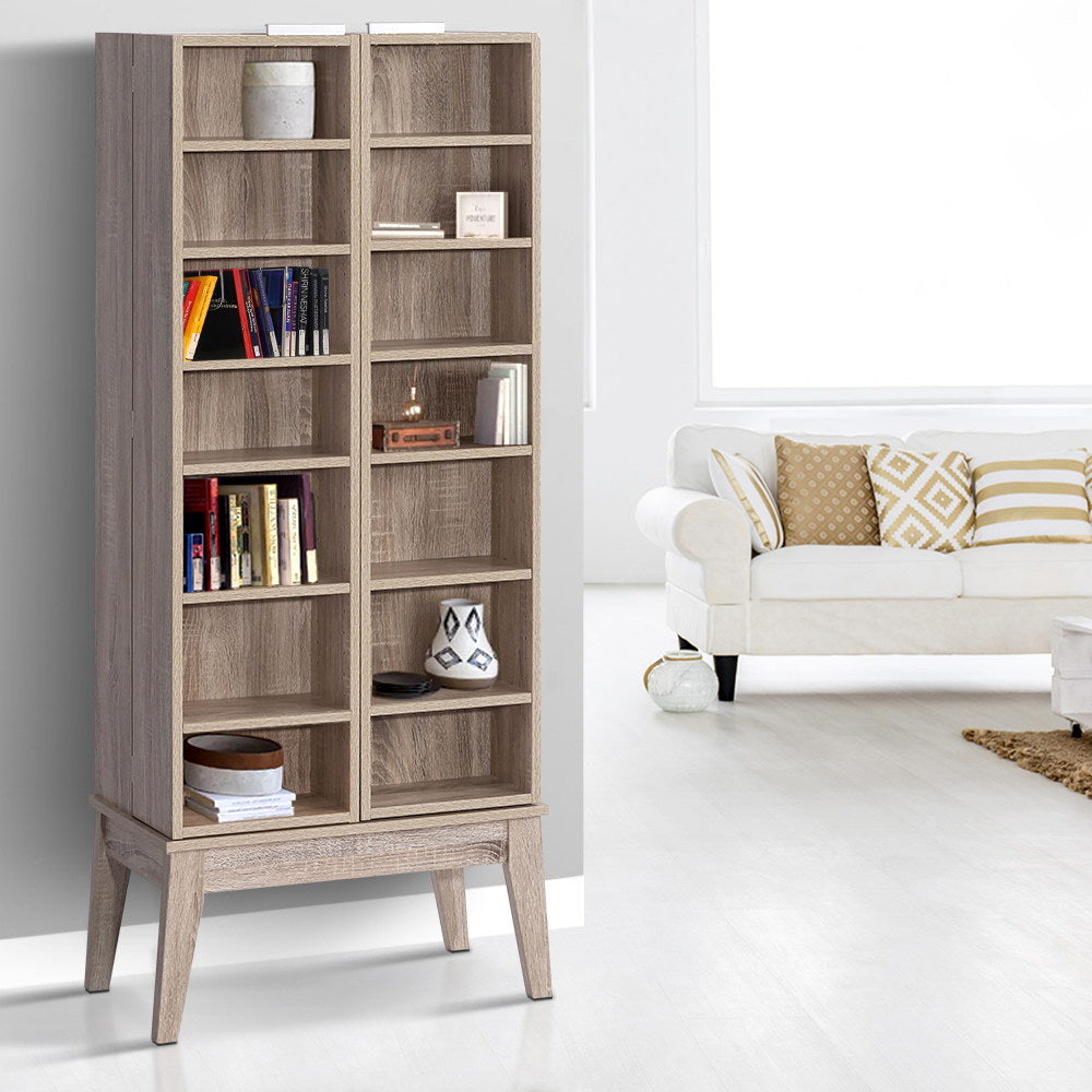 Bookcases & Shelves: Artiss Bookshelf CD Storage Rack - BERG Oak