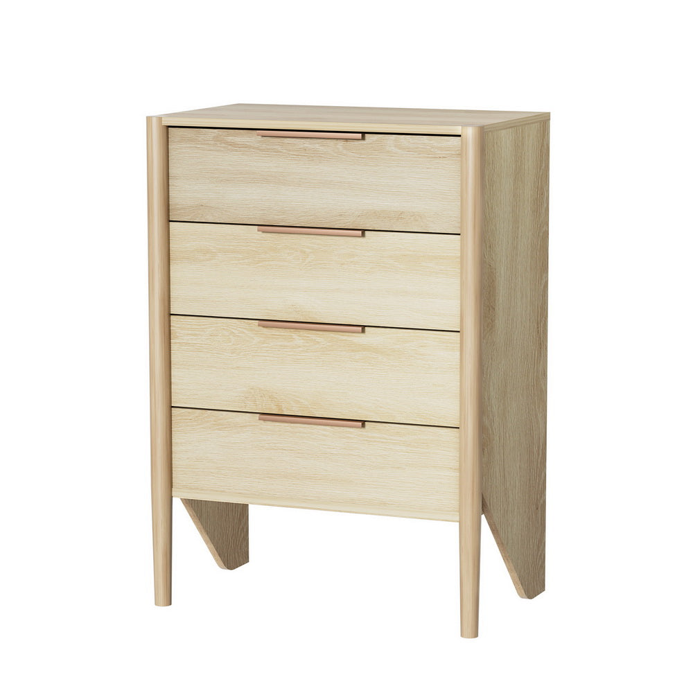 Dressers: Artiss 4 Chest of Drawers Tallboy - INEZ Pine