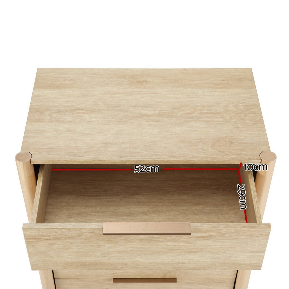 Dressers: Artiss 4 Chest of Drawers Tallboy - INEZ Pine