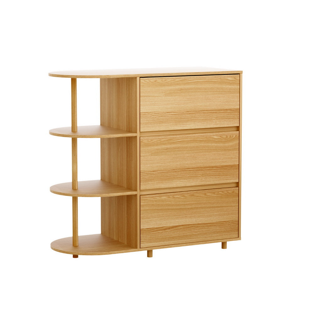 Dressers: Artiss Chest of 3 Drawers Storage Cabinet 3 Shelves Pine