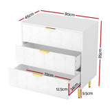 Dressers: Artiss 3 Chest of Drawers Lowboy Cabinet White