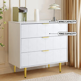 Dressers: Artiss 3 Chest of Drawers Lowboy Cabinet White