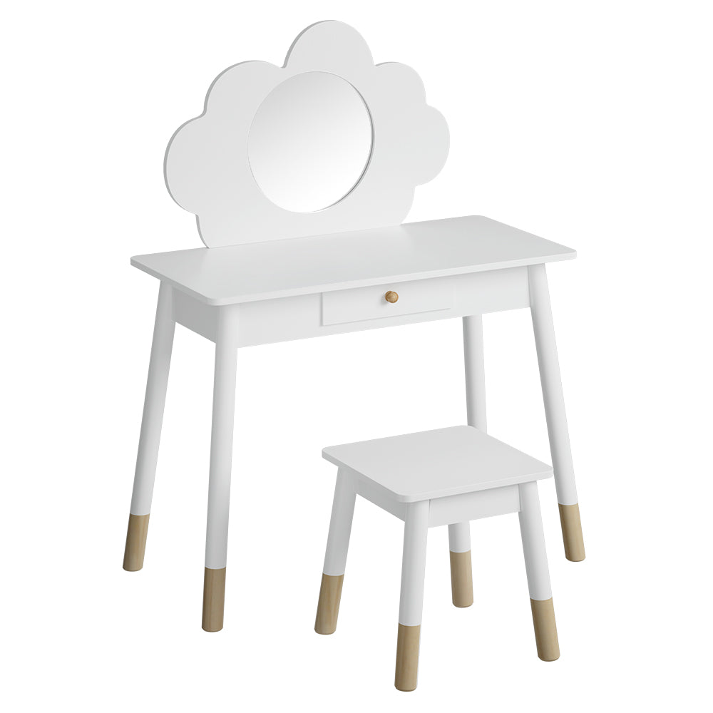 Kid's Dressers, Cupboards & Wardrobes: Keezi Kids Dressing Table Chair Set Vanity Makeup Wooden Leg Mirror Drawer