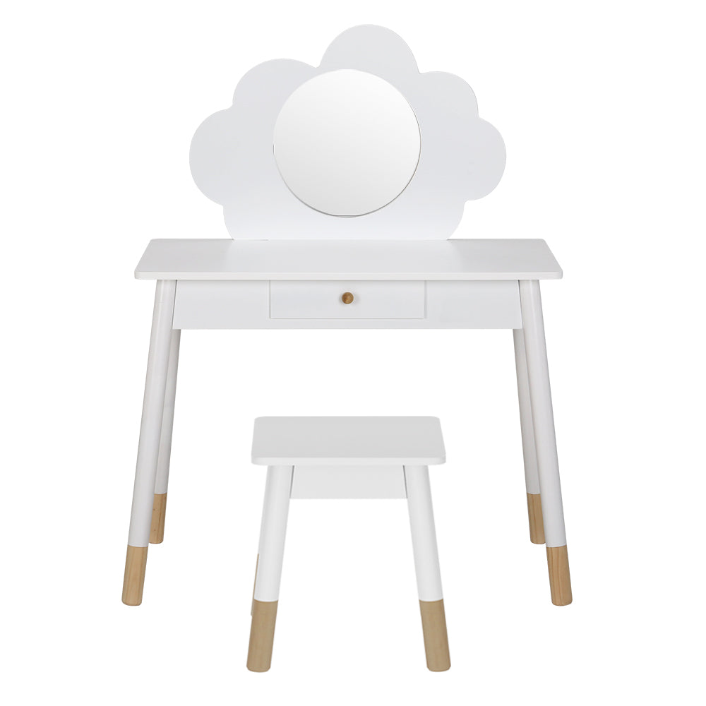 Kid's Dressers, Cupboards & Wardrobes: Keezi Kids Dressing Table Chair Set Vanity Makeup Wooden Leg Mirror Drawer