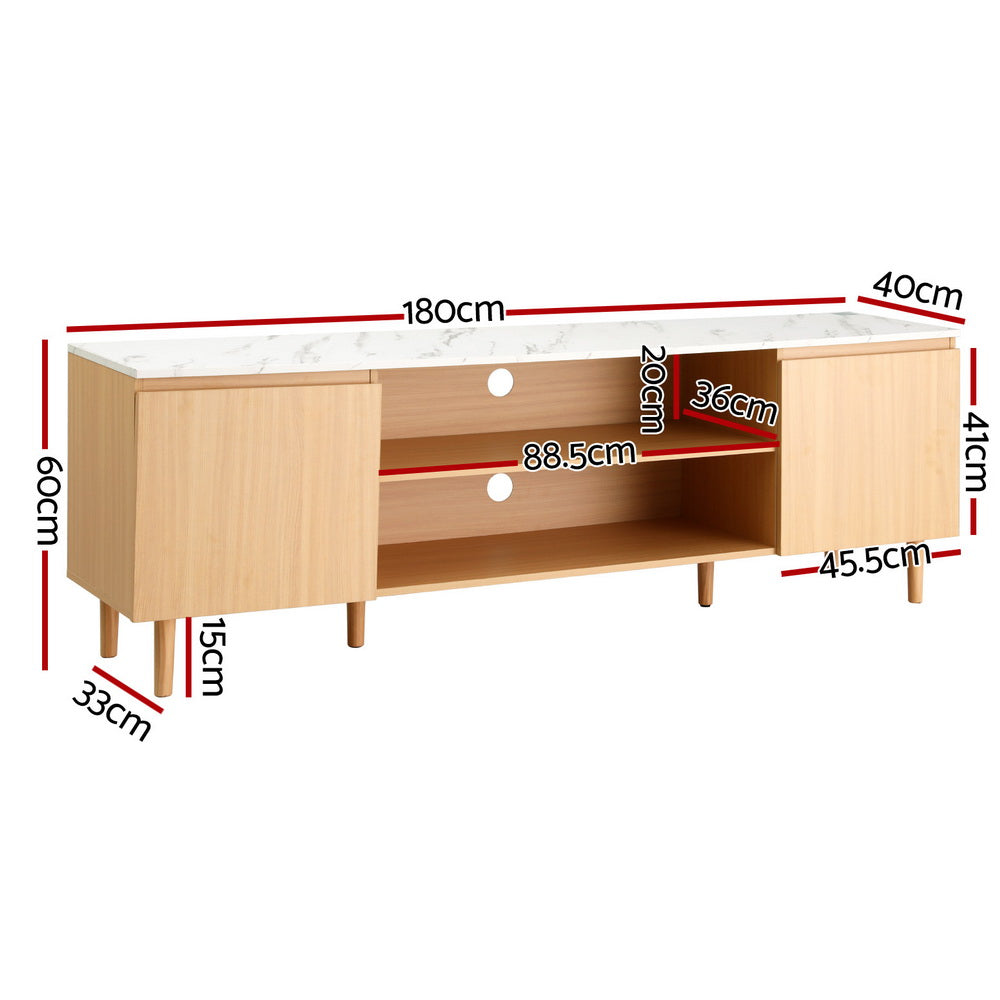 TV Units: Artiss TV Cabinet Entertainment Unit Stand 180CM Pine White