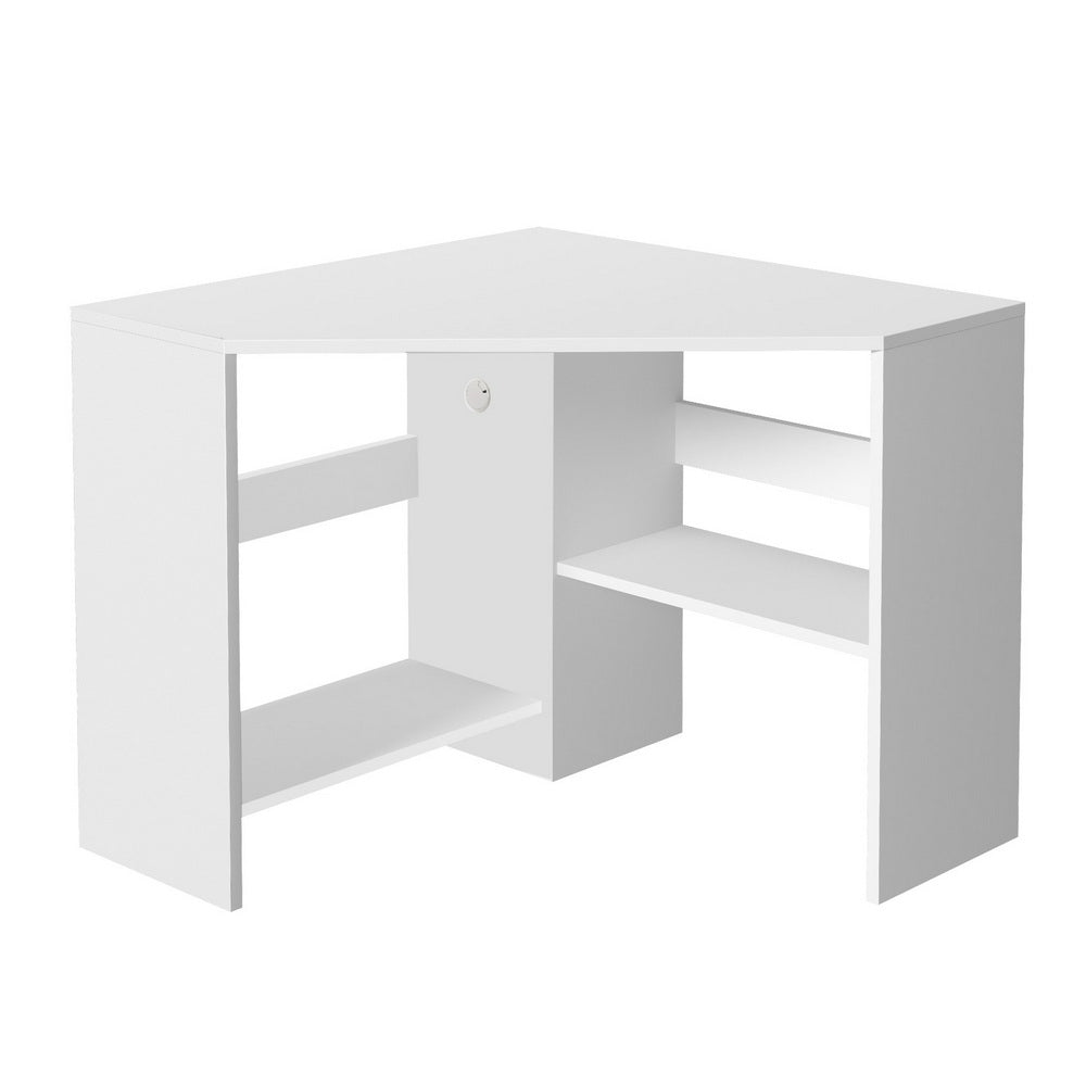 Desks: Artiss Corner Computer Desk Shelves CPU Stand L-shape Home Office Workstation Desks