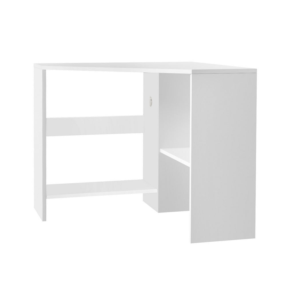 Desks: Artiss Corner Computer Desk Shelves CPU Stand L-shape Home Office Workstation Desks