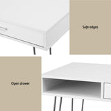 Artiss Computer Desk Drawer Cabinet Home Office Desks Workstation 100cm White