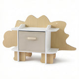 Kid's Bookcases & Shelves: Keezi Dinosaur Kids Bookshelf 2-Tier Children's Bookcase Wooden with with Fabric Drawer, Toddler Bookshelf Toy Storage Organizer for Preschool, Kids Room, Playroom, Nursery
