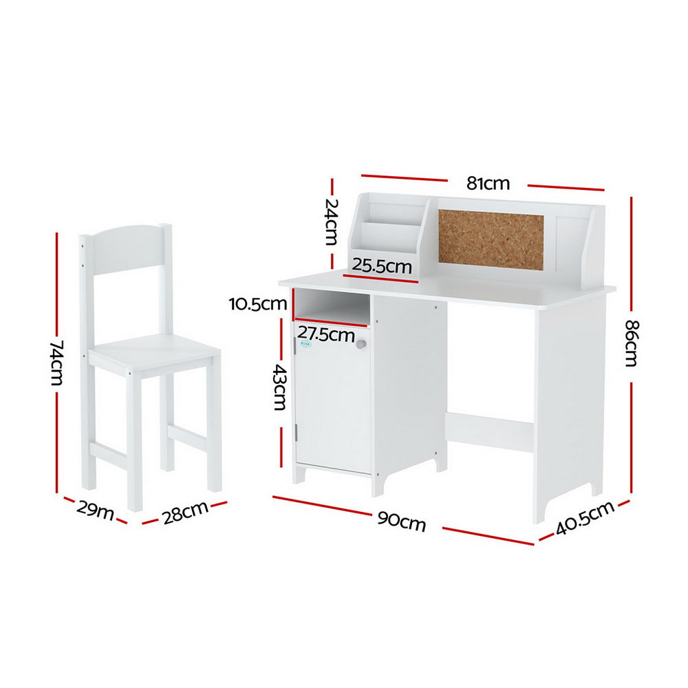 Kid's Desks: Keezi Kids Table and Chair Set Children Study Play Toys Desk w/ Cabinet Storage