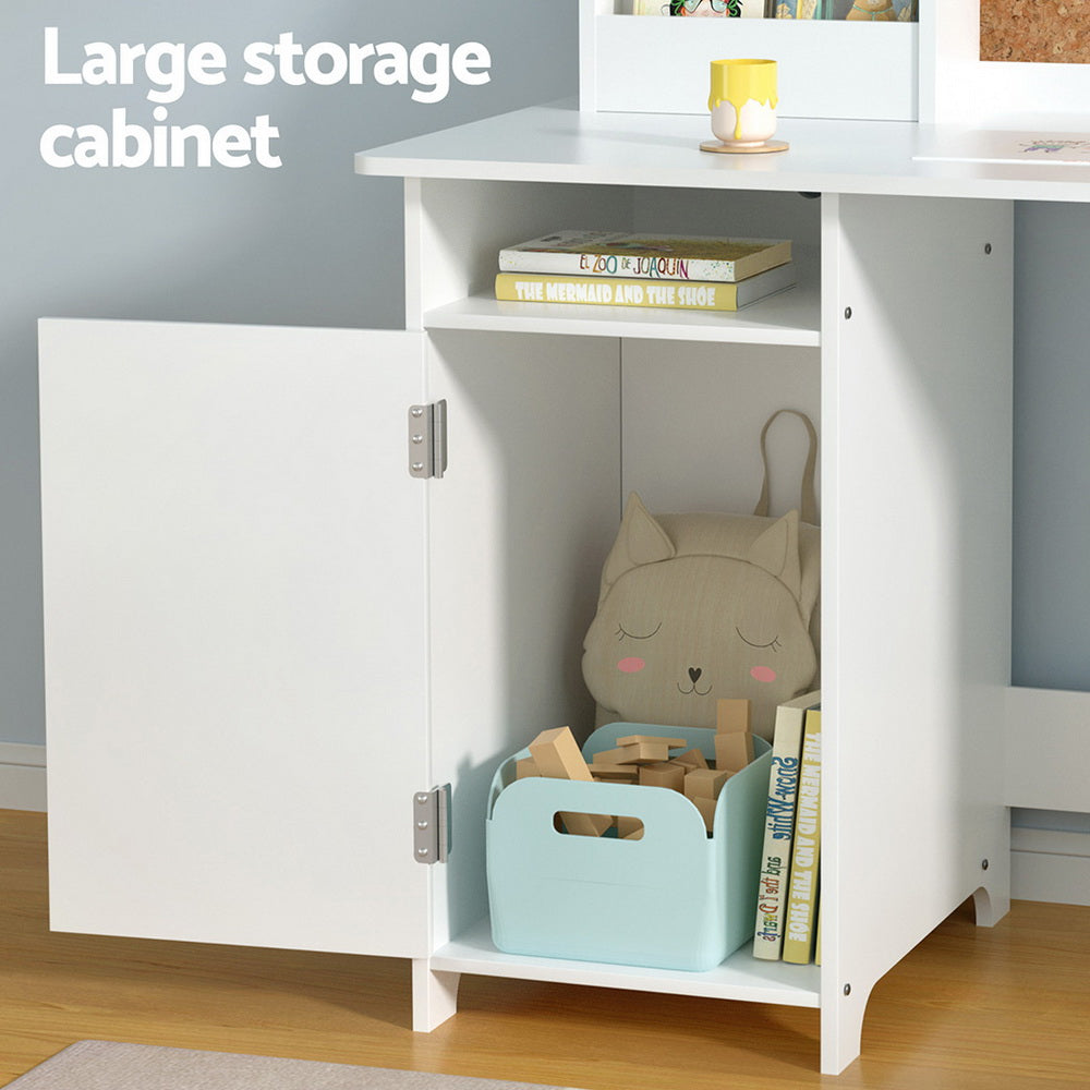 Kid's Desks: Keezi Kids Table and Chair Set Children Study Play Toys Desk w/ Cabinet Storage