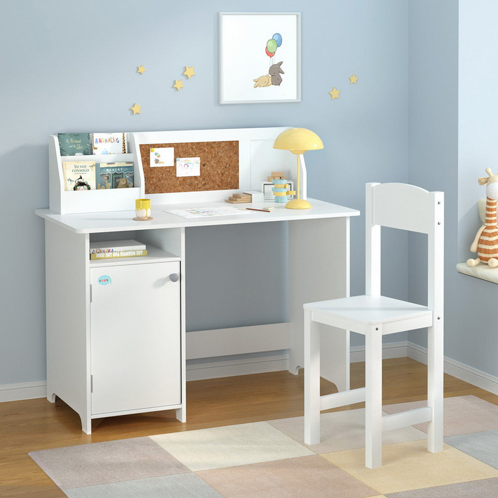 Kid's Desks: Keezi Kids Table and Chair Set Children Study Play Toys Desk w/ Cabinet Storage