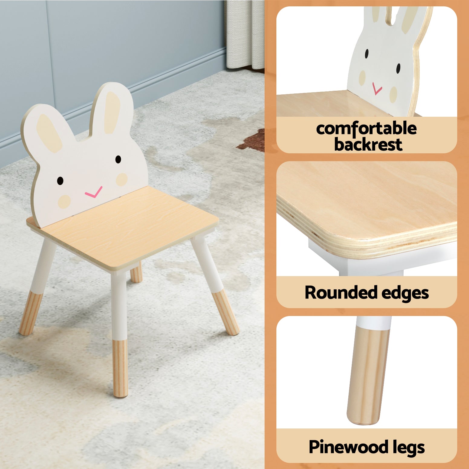 Pretend Play: Keezi 3PCS Kids Table and Chairs Set Activity Desk Chalkboard Toy Hidden Storage