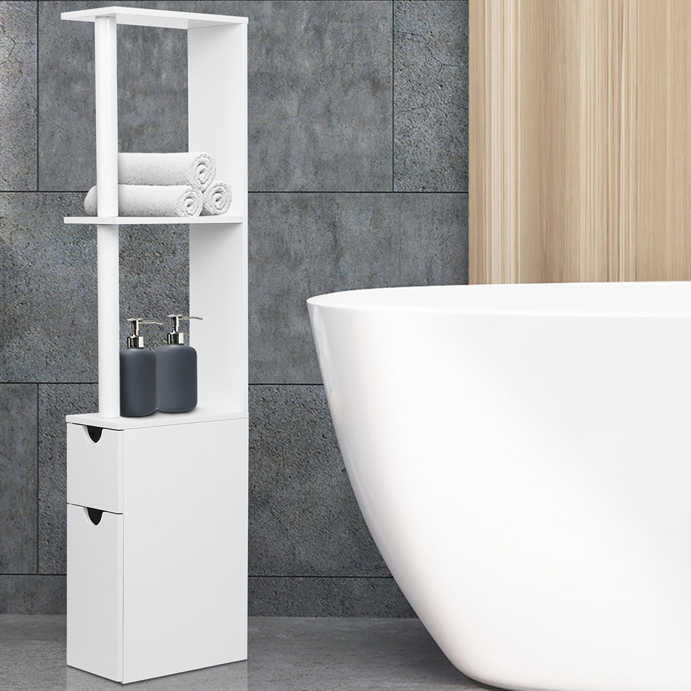 Bathroom Cabinets, Cupboards & Storage: Artiss Bathroom Cabinet Storage 118cm Shelf White