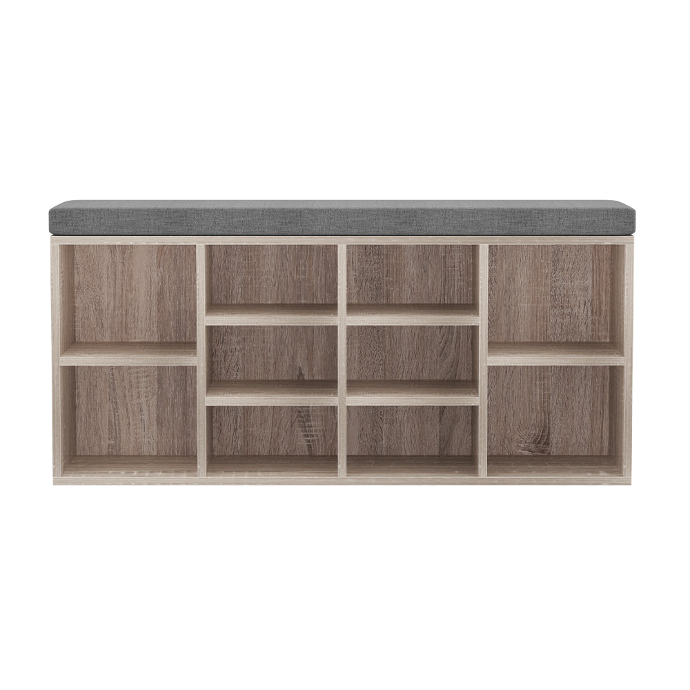 Shoe Storage: Artiss Shoe Rack Cabinet Shoe Bench Fabric Seat Pine BOA