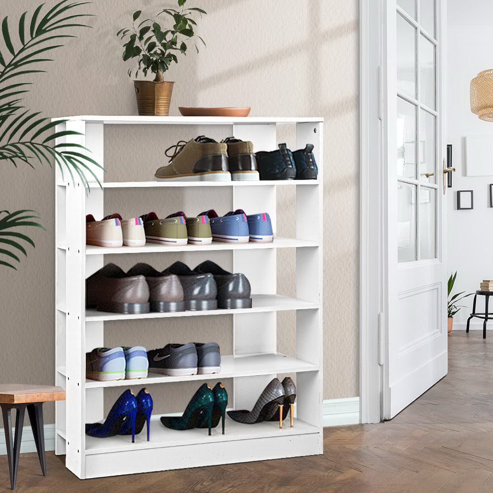 Shoe Storage: Artiss Shoe Rack Cabinet 30 Pairs 6-Tier Shelf White